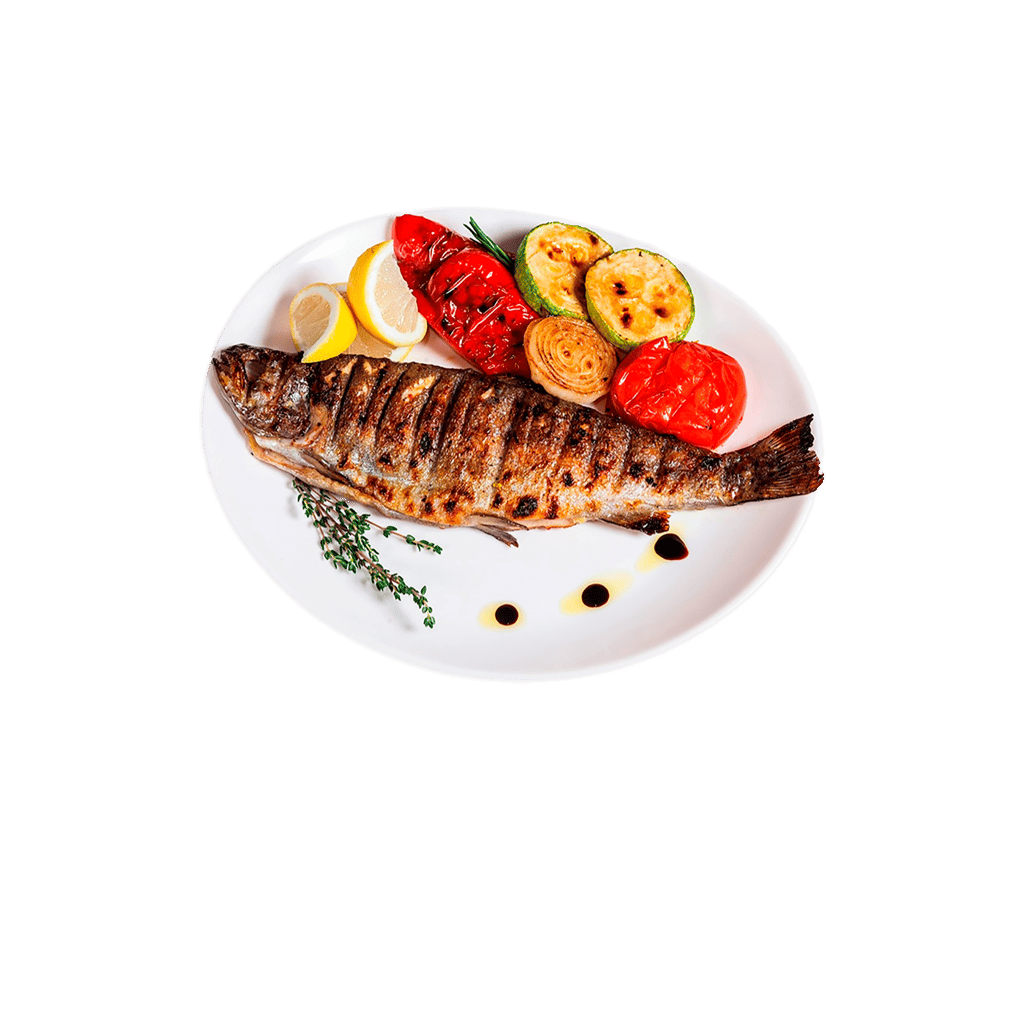 Скумбрия Гриль с Овощами