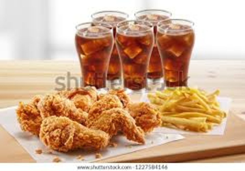 5 piece Fried Chicken ,5 Regular wings,8 Nuggets, Large chips,1.2L soda