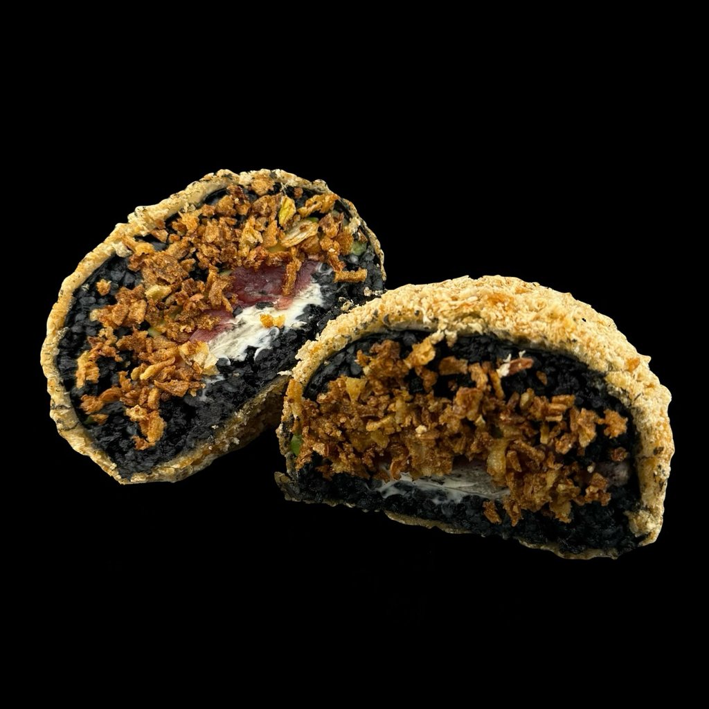 Суші-бургер з копченим лососем