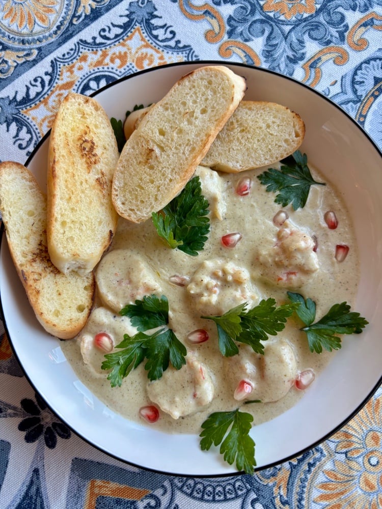 Тигрові креветки в соусі шкмерулі