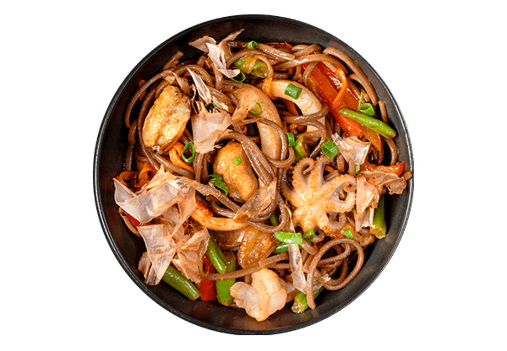 WOK локшина гречана з морепродуктами