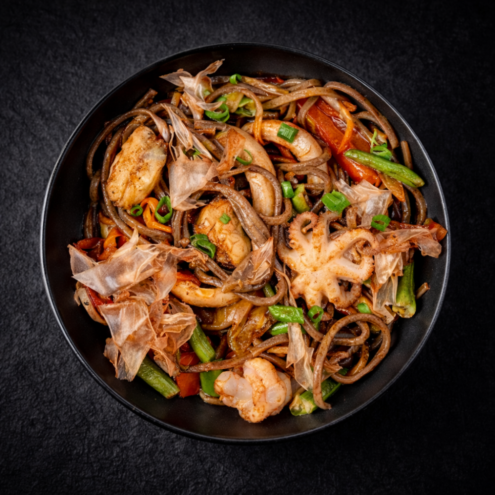 WOK локшина гречана з морепродуктами