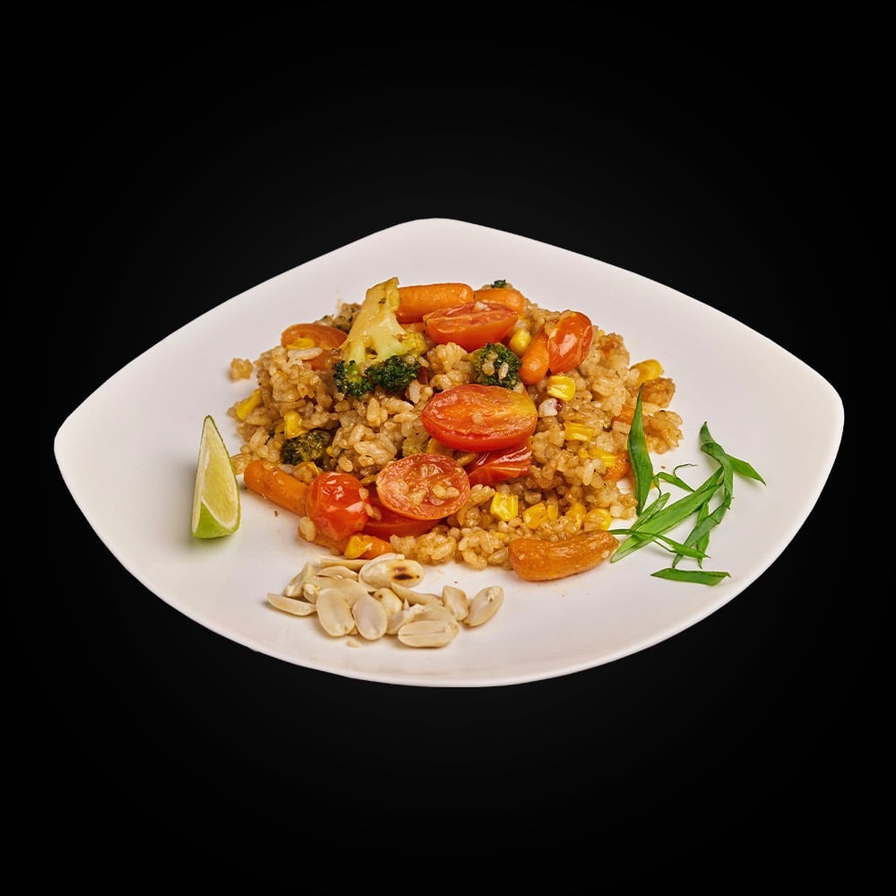 Рис з овочами (японський омлет, кукурудза, броколі, морква) 460 гр