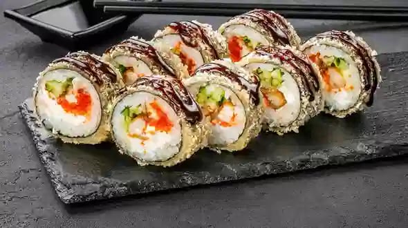 Рол Темпура з вугрем та мідією