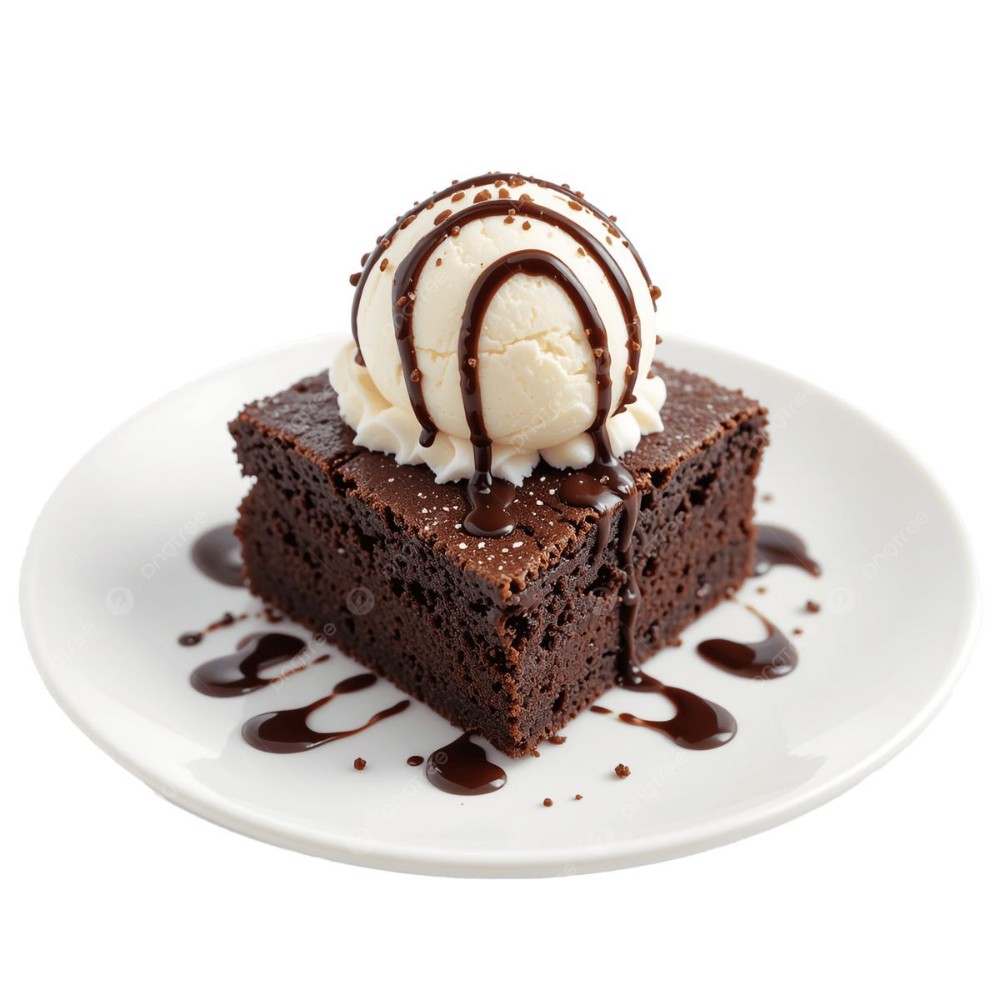 BROWNIE CON HELADO DE VAINILLA 
