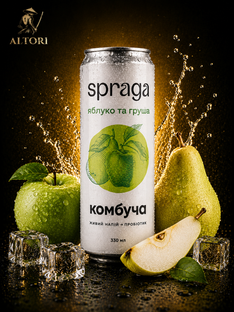 Напій Комбуча Яблуко та Груша 0,33 л