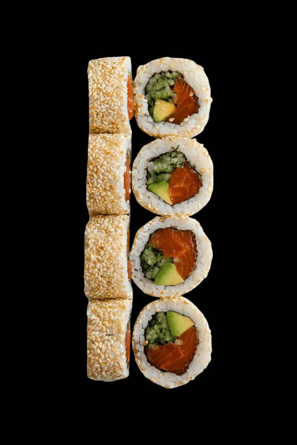 Каліфорнія в кунжуті з лососем