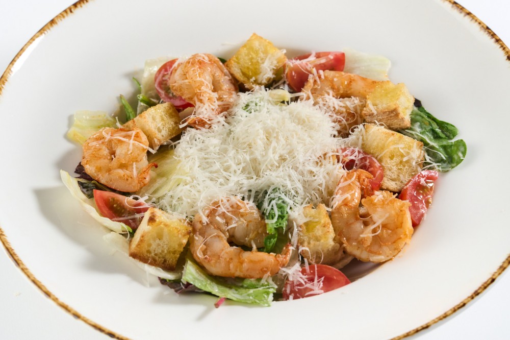 Салат цезар з креветкою