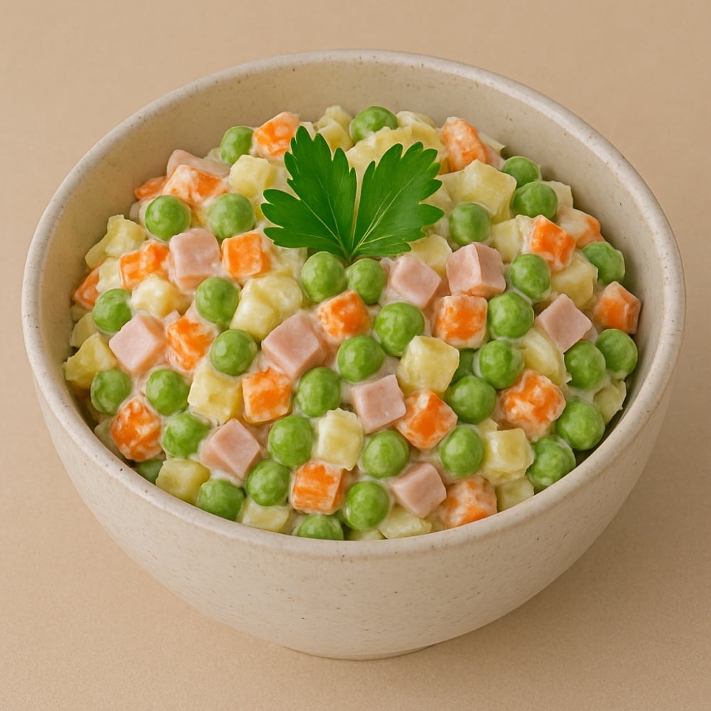 Салат Оливье с куриной грудкой