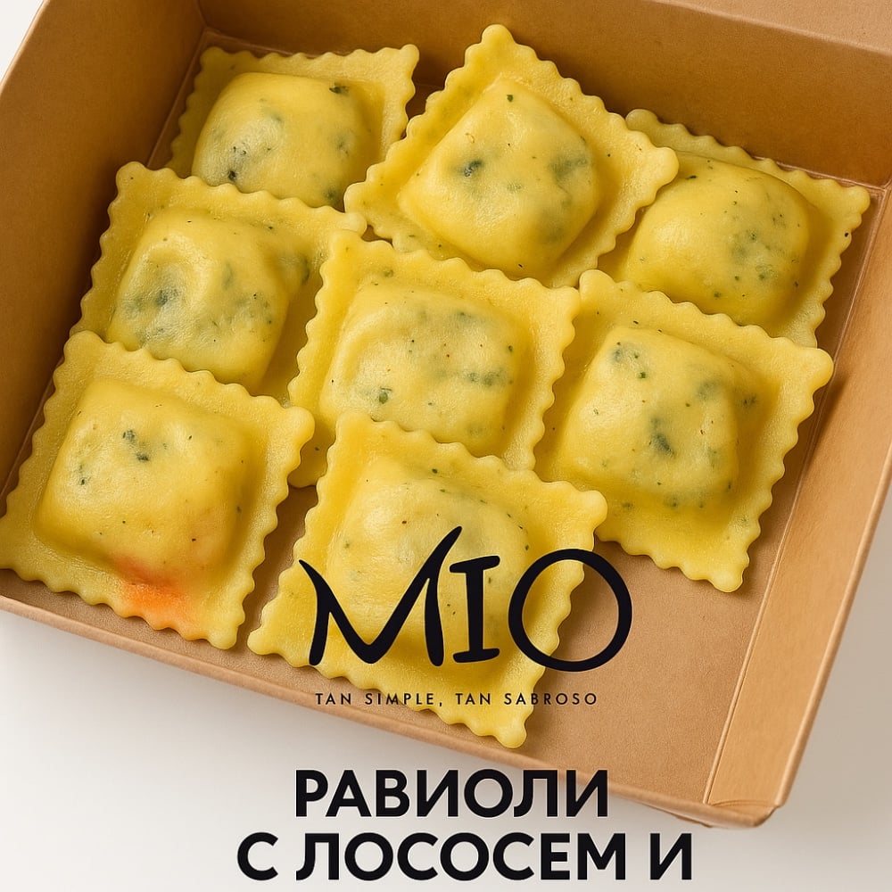 Равиоли с лососем и шпинатом
