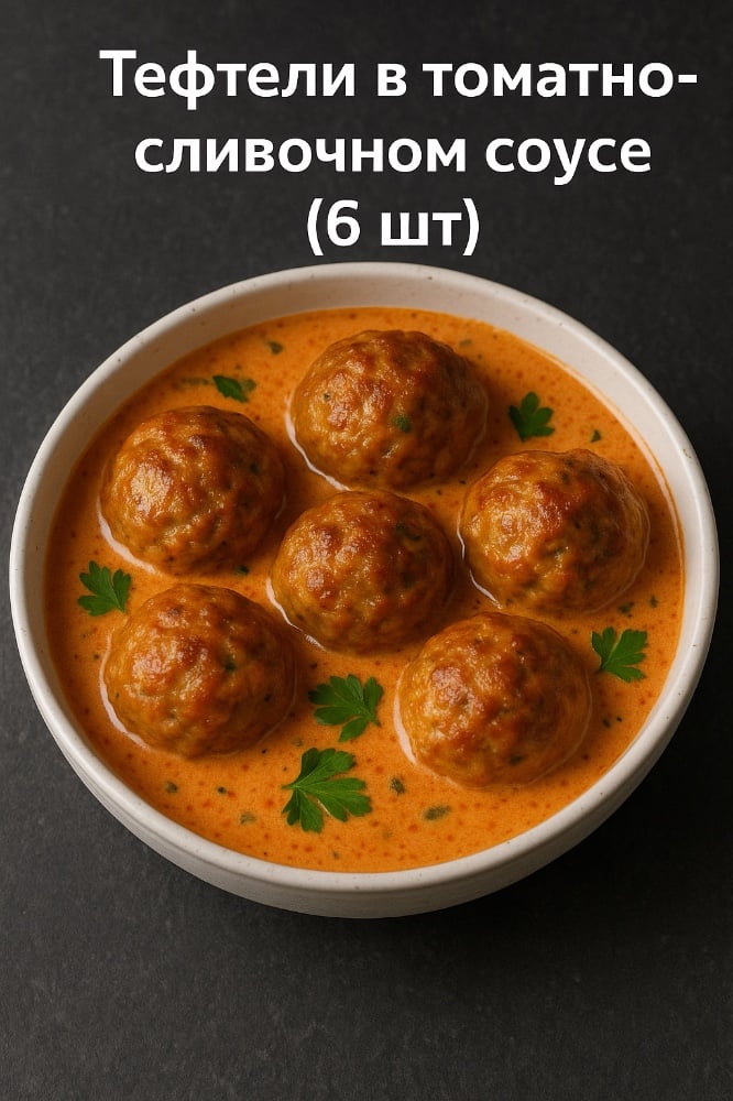Тефтели в томатно сливочном соусе  (6 штук)