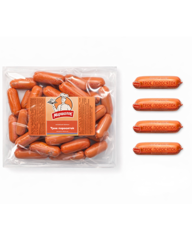 Сосиски «Троє поросяток» варені 1/г