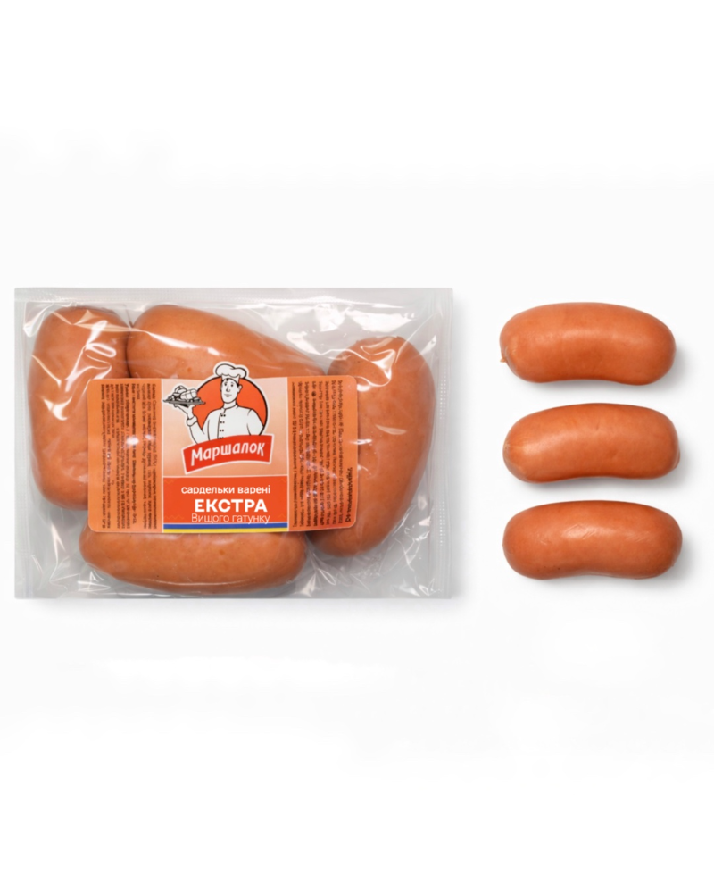 Сардельки «Екстра» зі свинини варені в/г