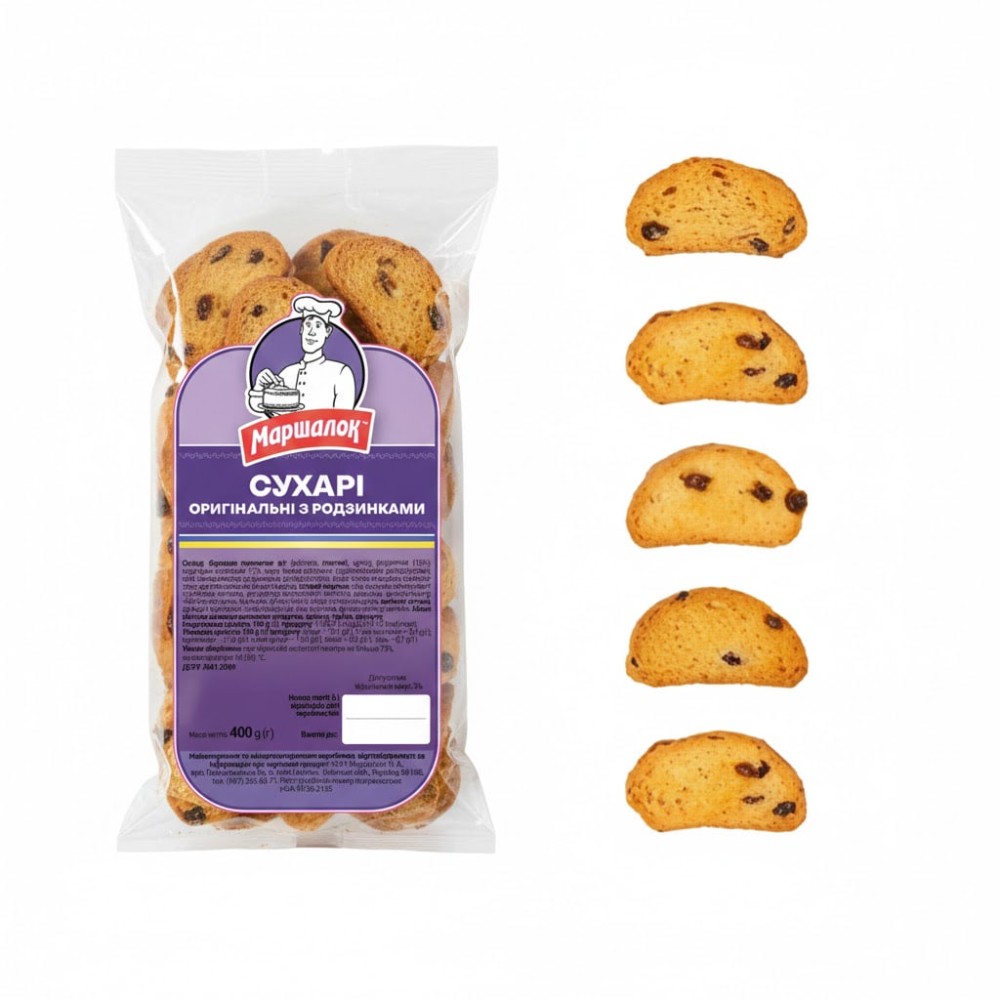 Сухарі «Оригінальні з родзинками» пакет