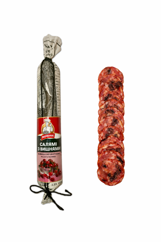 Ковбаса «Салямі з вишнями» сирокопчена в/г
