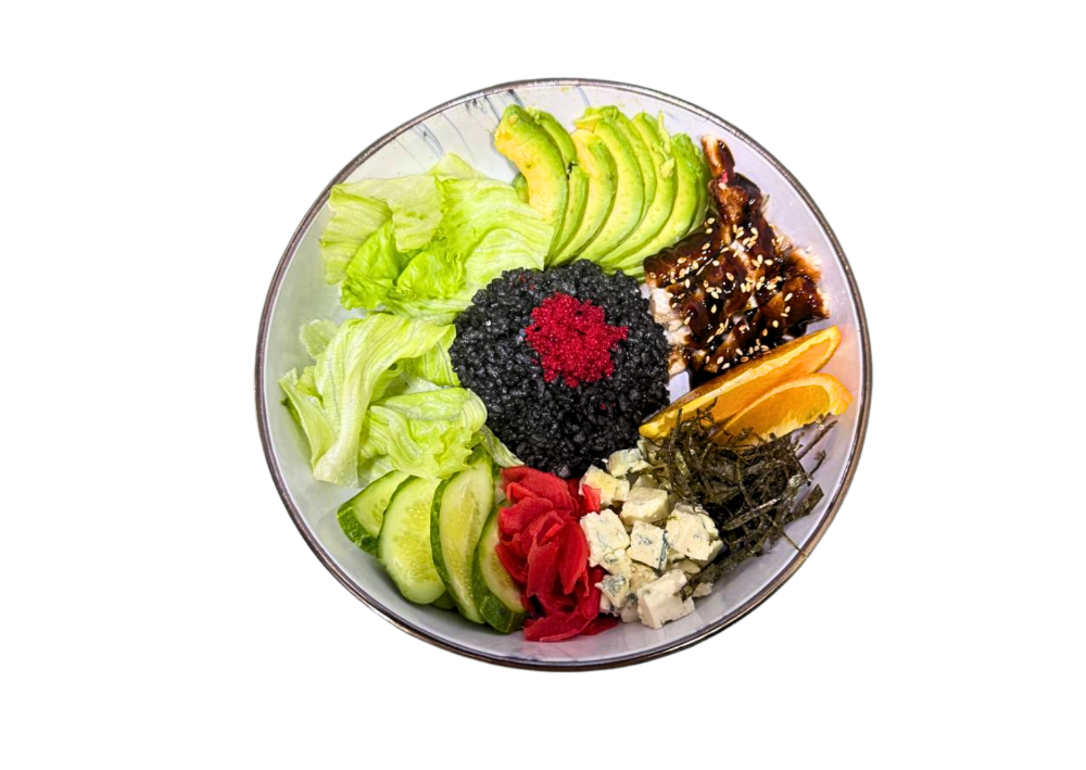 Боул з вугрем та блакитним сиром 350г Доставка