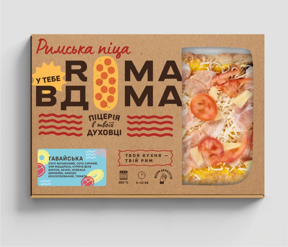 Піца Гавайська ЗАМОРОЖЕНА (530грам)