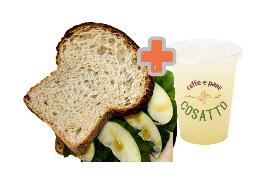 GYM Sandwich Masa Madre Pollo y Manzana + Limonada Natural