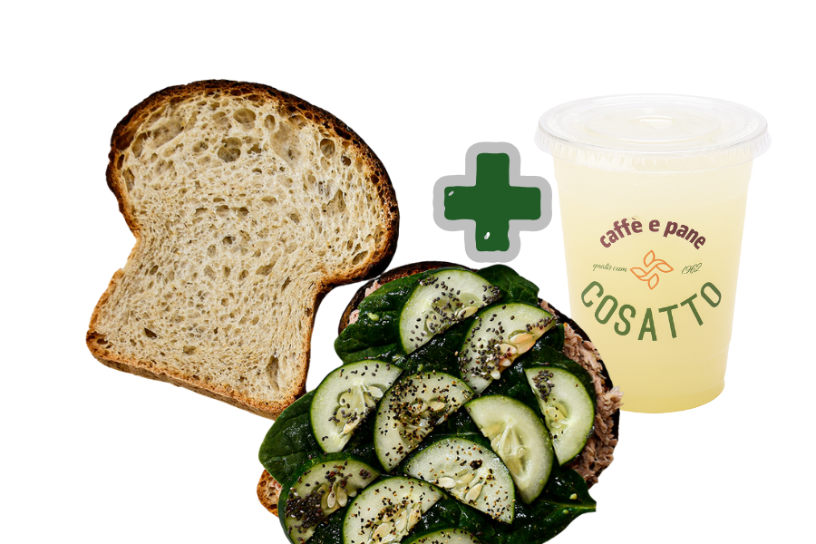 GYM Sandwich Masa Madre Atún con pepino + Limonada Natural