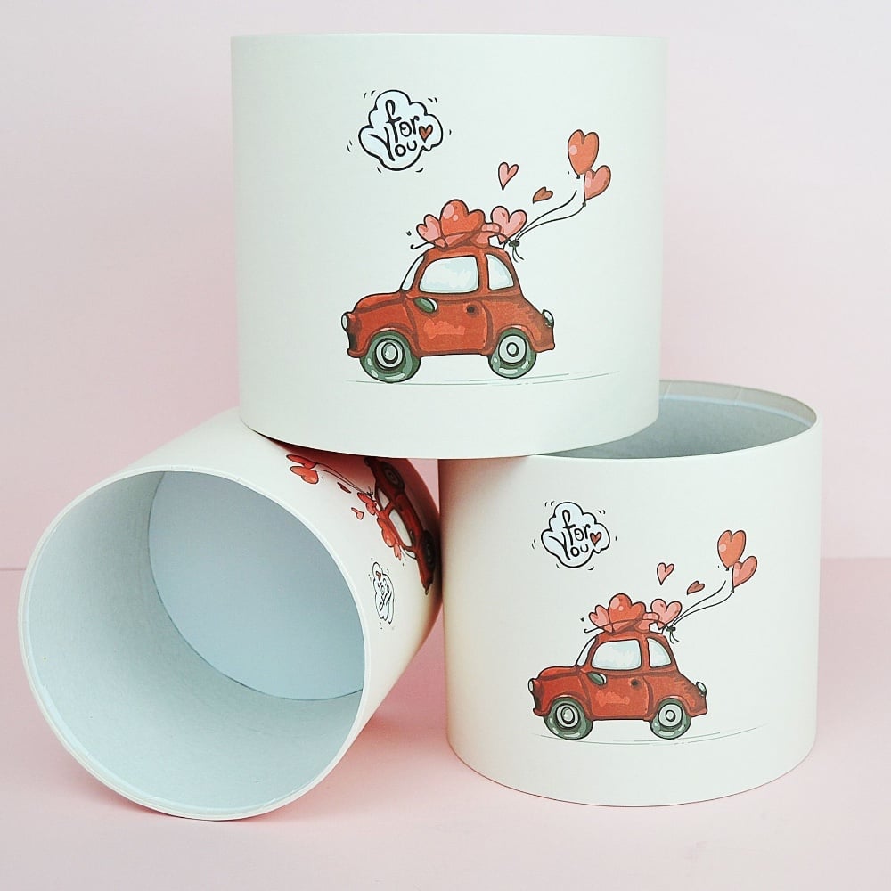 Набір шляпних коробок, машинка