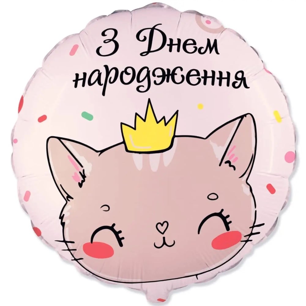 Куля "З Днем народження" ,кішка