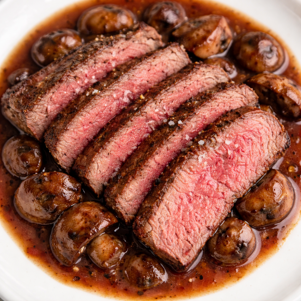 Striploin With Mushrooms