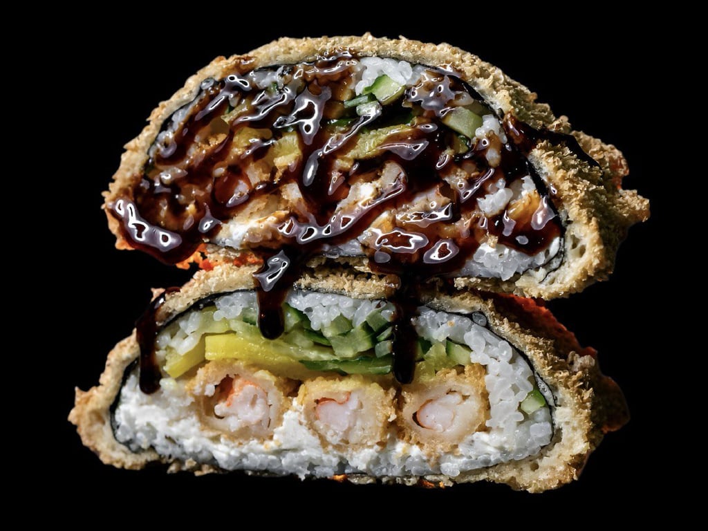 Суші-бургер з креветкою