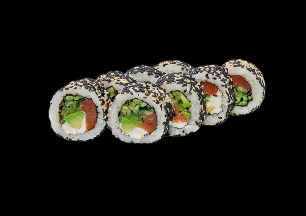 Каліфорнія з копченим лососем в кунжуті