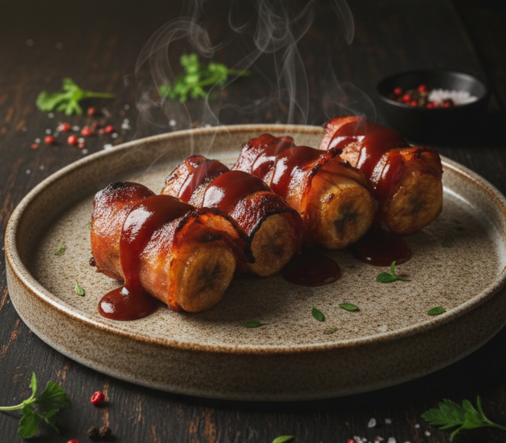 Банан в беконі з мангалу