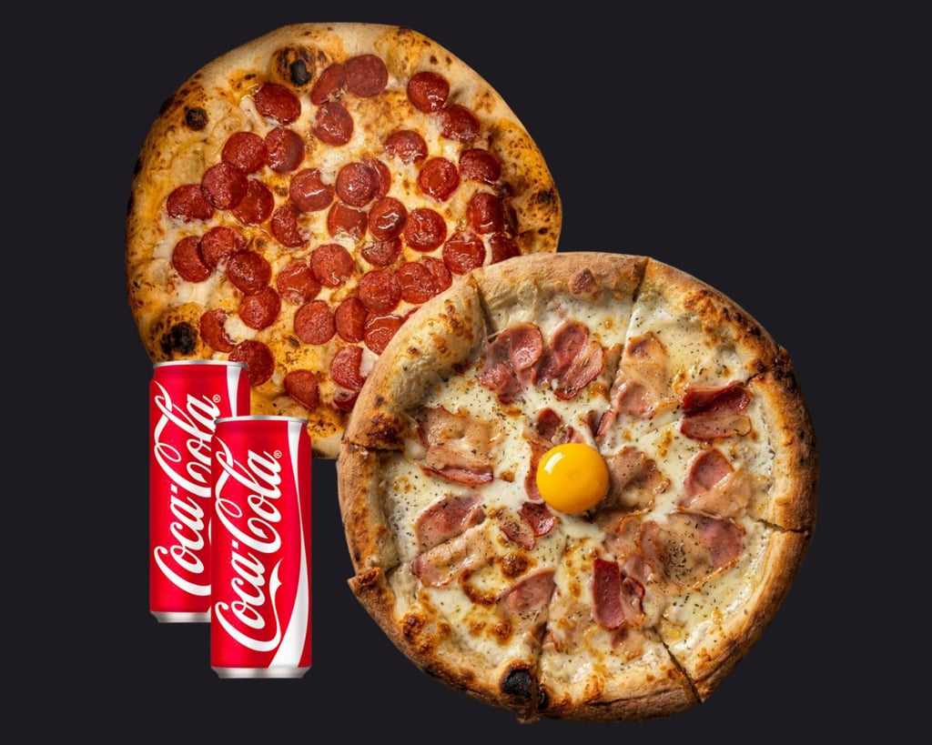 КОМБО Гаряча пара (Пепероні й Карбонара) по 30см + 2 коли