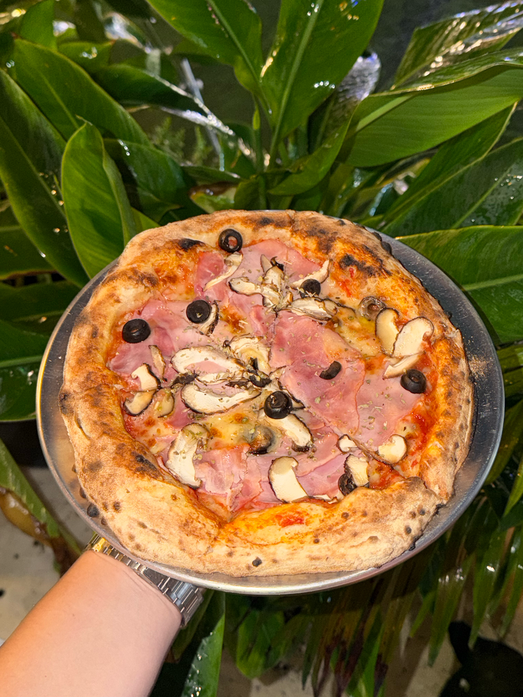 HAM-MUSHROOMS-OLIVES PIZZA (S)