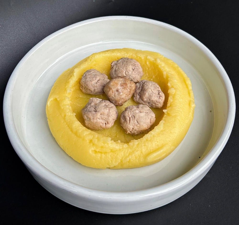 MEAT BALLS WITH MASHED POTATO
