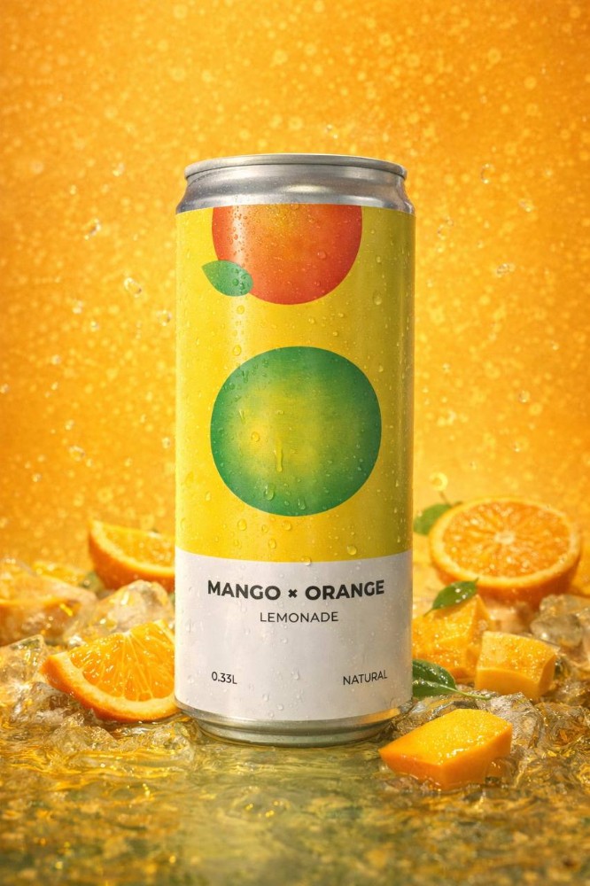Лимонад б\а манго-апельсин 0,33 ж\б