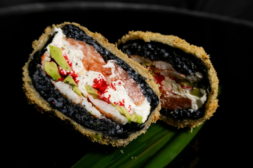 Суші бургер лосось та креветка