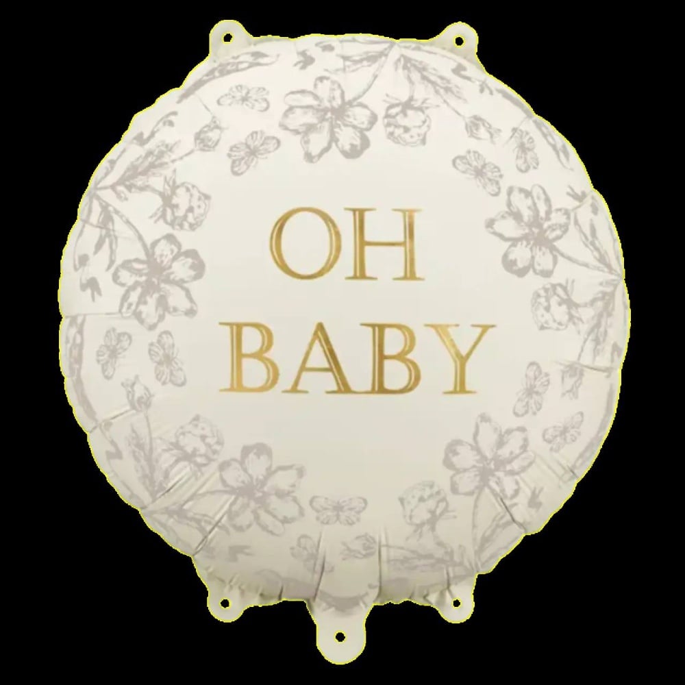 Фігура Коло "Золотий напис на кремовому - Oh Baby" 18" Party Deco