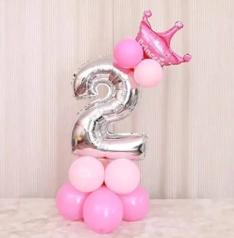 Набір куль з цифрою "2" (для дівчинки)