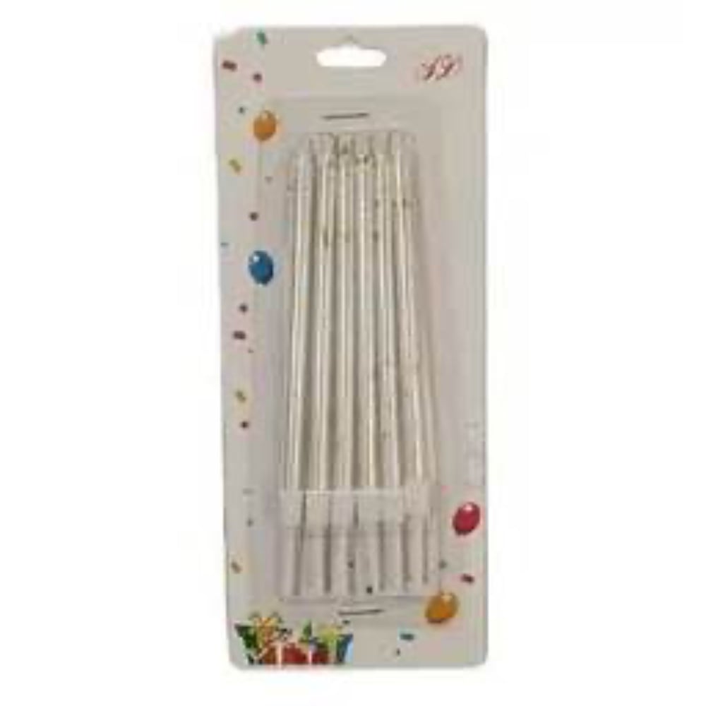 Свічки для торта білі з бризками золота