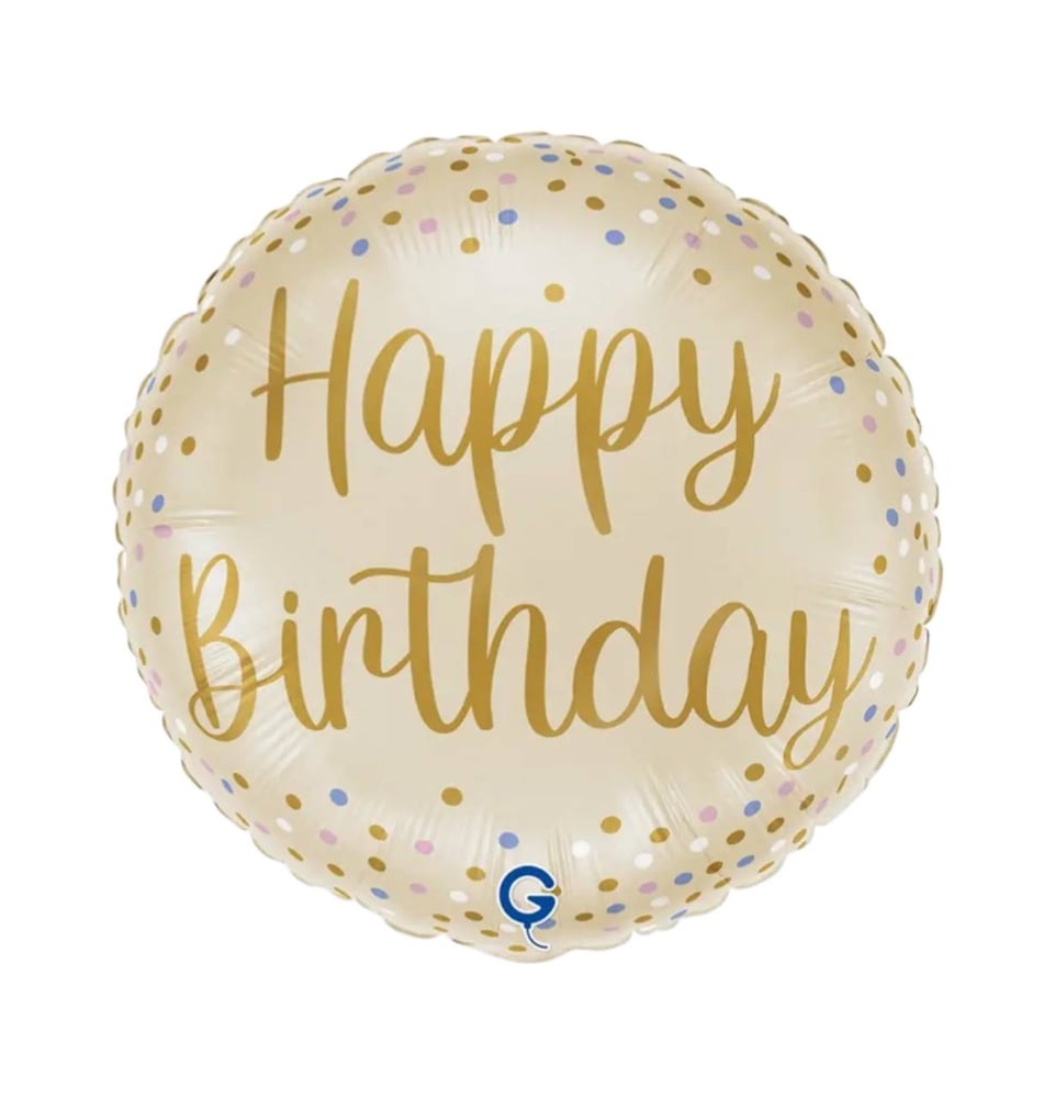 Коло 18" Happy Birthday - кремове