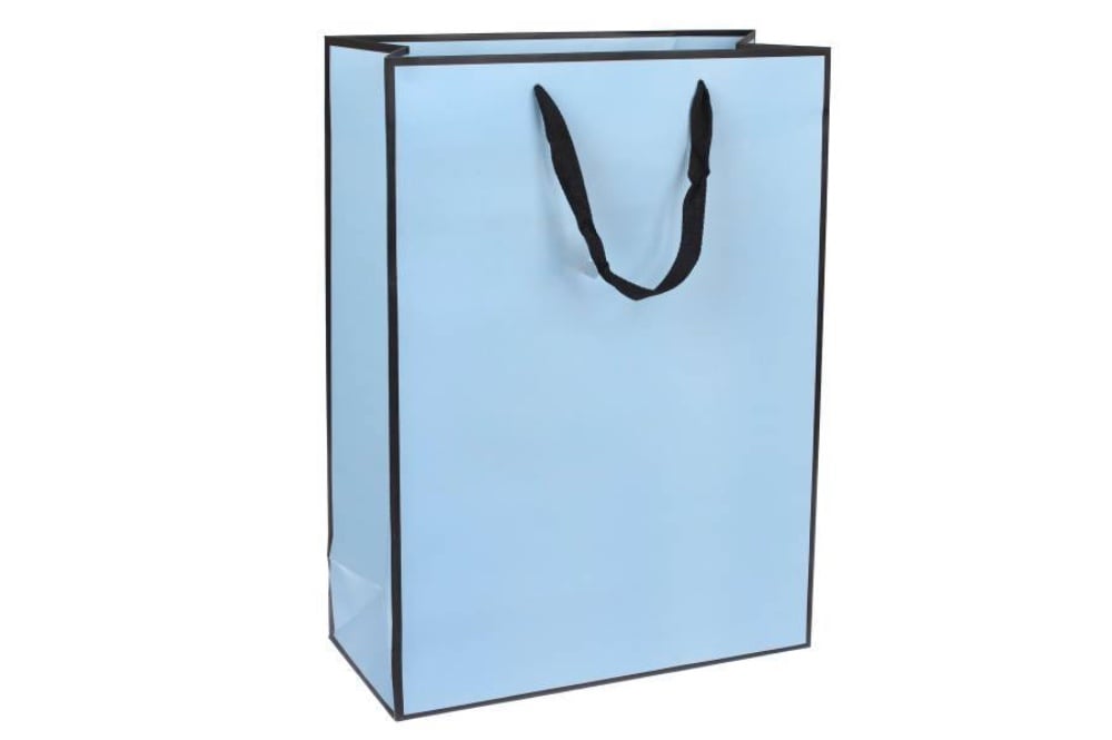 Пакет картонний вертикальний Блакитний 28*10*33
