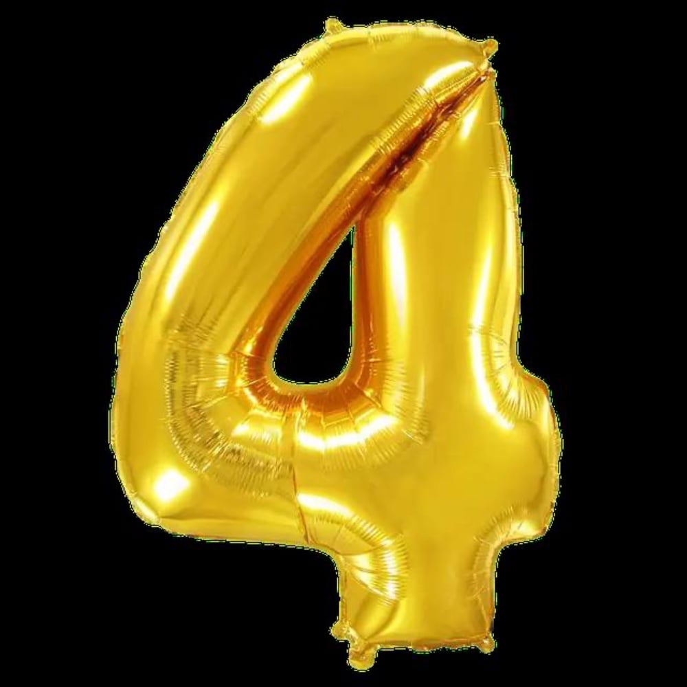Цифра "4" Flexmetal 40" (102см) Золото
