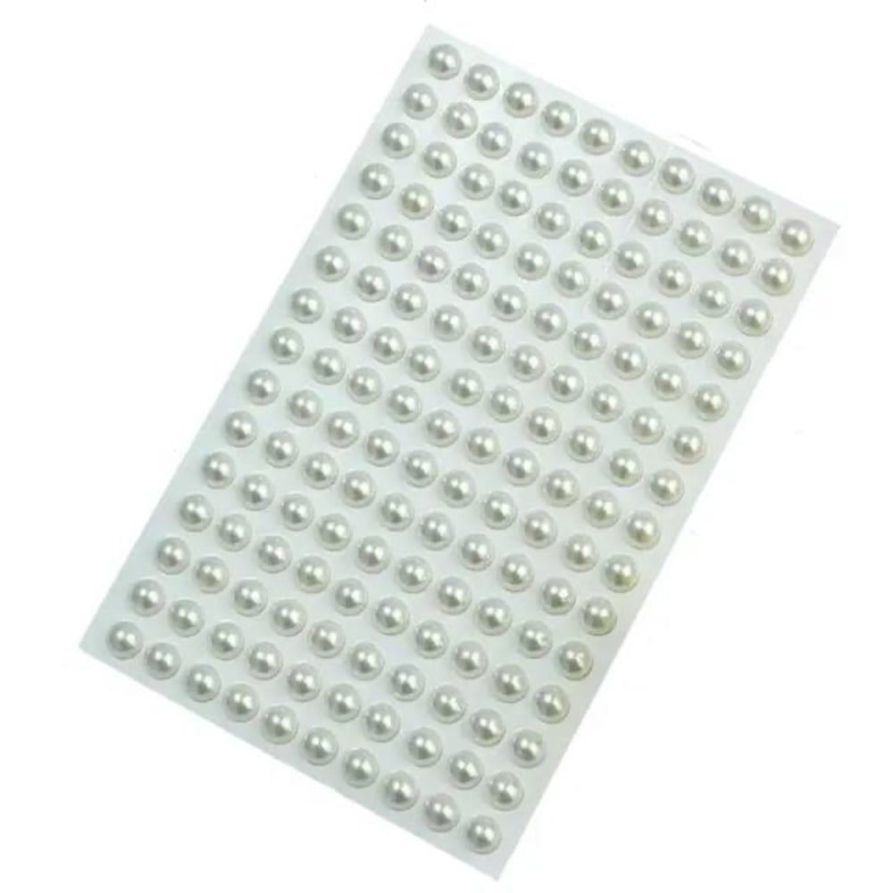 Напівперлини самоклеючі - Середні Білі