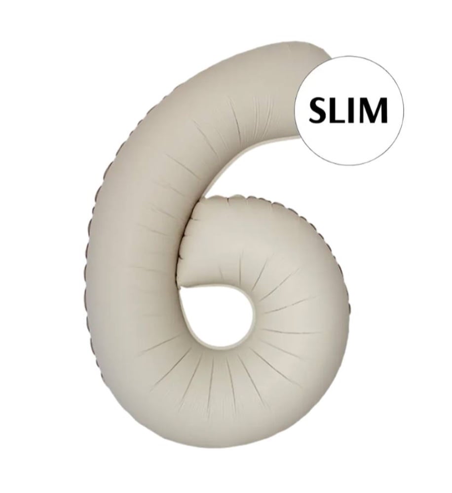 Цифра "6" Flexmetal 40" (102см)  Slim Сатин Кремове Лате