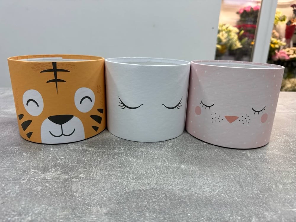 Коробка "Звірята" мала (висота 10см; діаметр 12см)