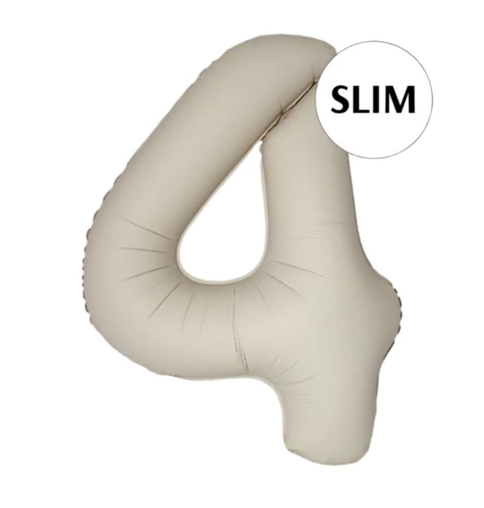 Цифра "4" Flexmetal 40" (102см)  Slim Сатин Кремове Лате