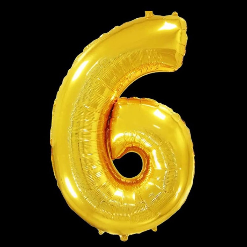 Цифра "6" Flexmetal 32" (81см) Золото