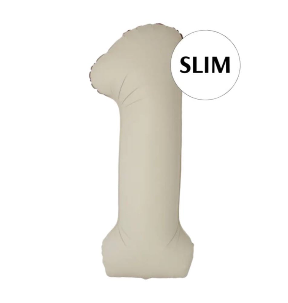 Цифра "1" Flexmetal 40" (102см)  Slim Сатин Кремове Лате