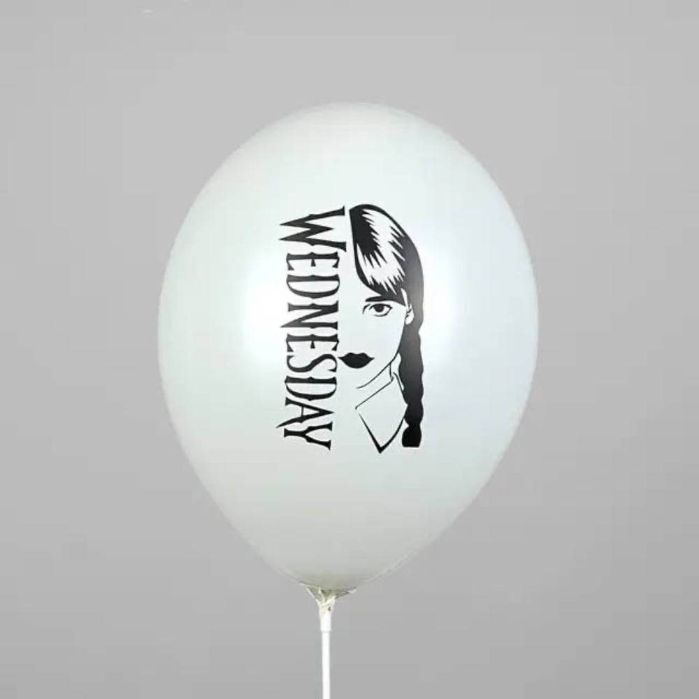 Кулька з принтом Венздей на білому Belbal12"