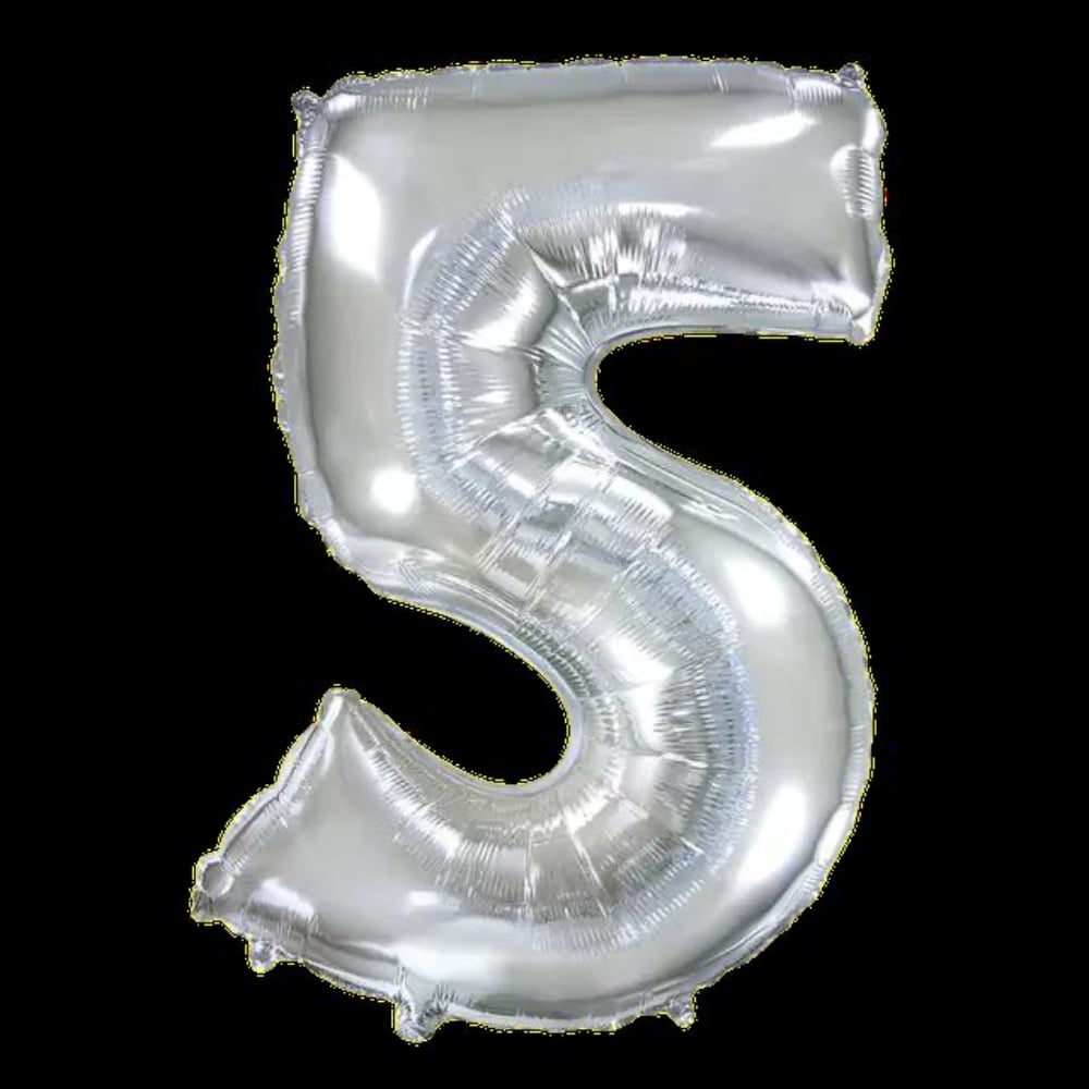 Цифра "5" Flexmetal 40" (102см) Срібло
