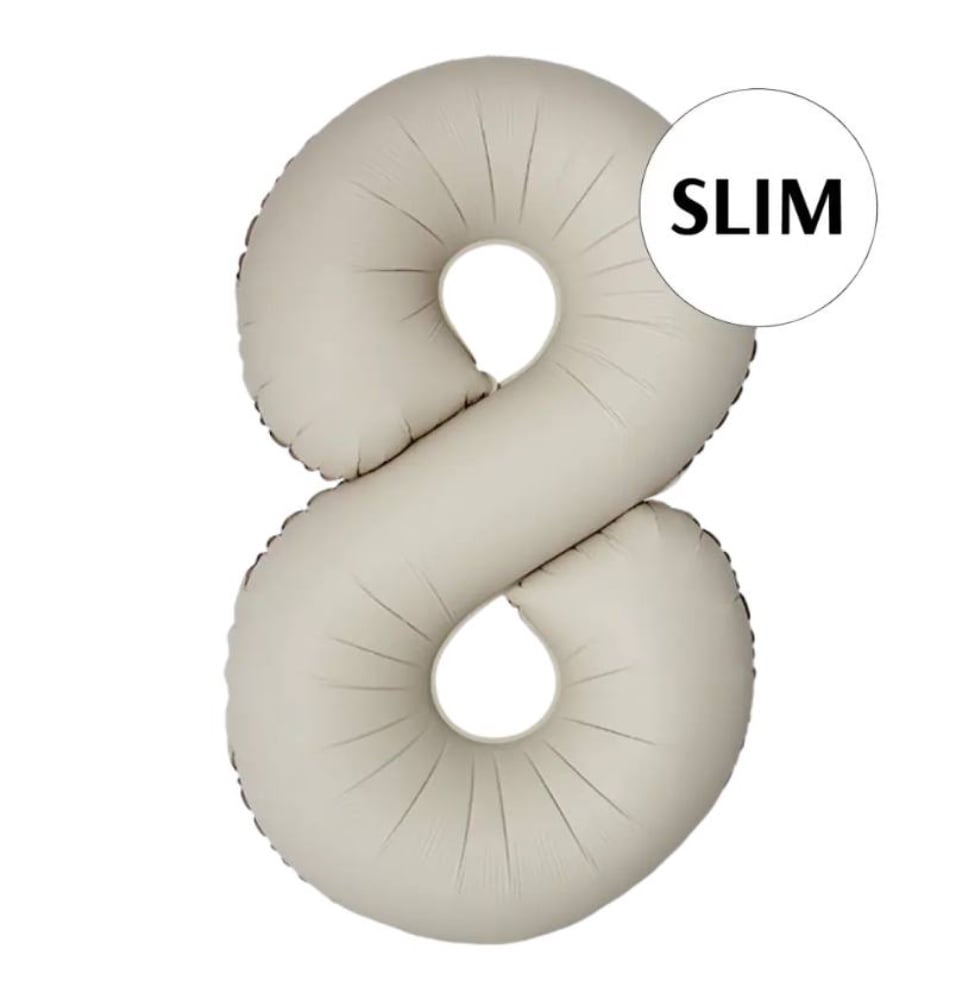 Цифра "8" Flexmetal 40" (102см)  Slim Сатин Кремове Лате