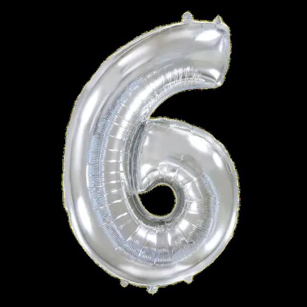Цифра "6" Flexmetal 40" (102см) Срібло